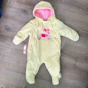 ❌SOLD❌ 🐷 Cutest Piglet Winter Baby Hooded Foot Romper Cute 👶🏻